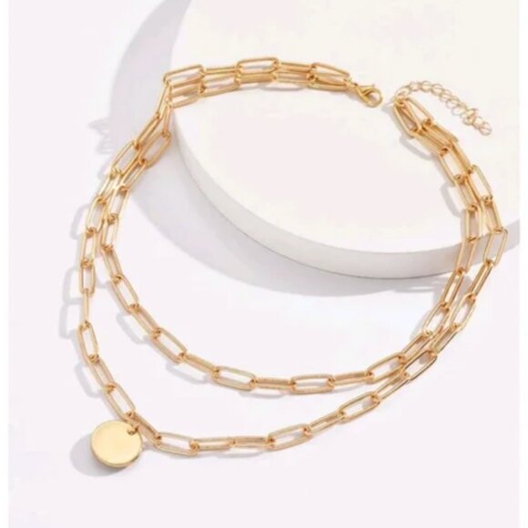 14K Gold Filled Paper Clip Gold Filled Necklace - Picture 2 of 4